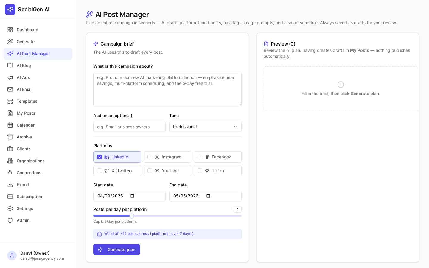 AI Campaign Manager UI